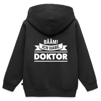 Doktor Prüfung Doktoren Geschenk - Kinder Premium Organic Zip Hoodie - Schwarz - Hinten - AI Model Kid Male (0cm)