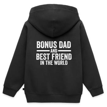 Stiefvater Bonus Vater Bonus Vater Geschenk - Kinder Premium Organic Zip Hoodie - Schwarz - Hinten - AI Model Kid Male (0cm)