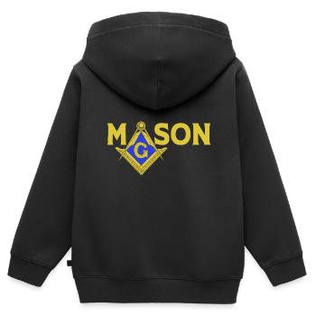 Illuminati Freimaurer - Kinder Premium Organic Zip Hoodie - Schwarz - Hinten - AI Model Kid Male (0cm)