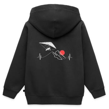 Gleitschirm Gleitschirmflieger Gleitschirmfliegen - Kinder Premium Organic Zip Hoodie - Schwarz - Hinten - AI Model Kid Male (0cm)