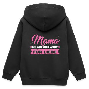 Mutter Familie Mütter Geschenk - Kinder Premium Organic Zip Hoodie - Schwarz - Hinten - AI Model Kid Male (0cm)