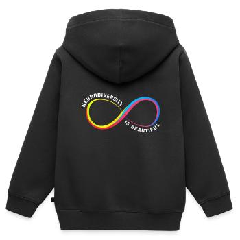 Autismus Gehirn Autist Asperger Neurodiversity - Kinder Premium Organic Zip Hoodie - Schwarz - Hinten - AI Model Kid Male (0cm)