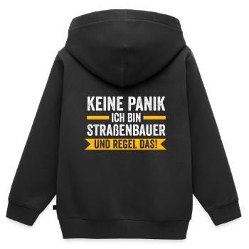 Straßenbauer Job Straßenbau Geschenk - Kinder Premium Organic Zip Hoodie - Schwarz - Hinten - AI Model Kid Male (0cm)