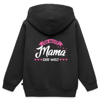 Mutter Familie Mütter Geschenk - Kinder Premium Organic Zip Hoodie - Schwarz - Hinten - AI Model Kid Male (0cm)