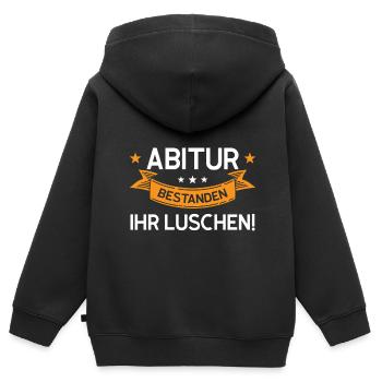 Abitur Abschluss Gymansium Abschluss Geschenk - Kinder Premium Organic Zip Hoodie - Schwarz - Hinten - AI Model Kid Male (0cm)