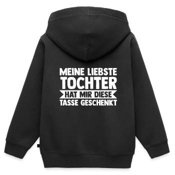 Tochter Familie Töchter Geschenk - Kinder Premium Organic Zip Hoodie - Schwarz - Hinten - AI Model Kid Male (0cm)