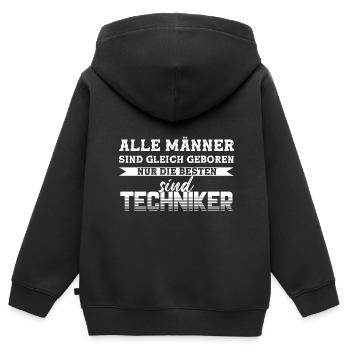 Techniker Beruf Technik Geschenk - Kinder Premium Organic Zip Hoodie - Schwarz - Hinten - AI Model Kid Male (0cm)