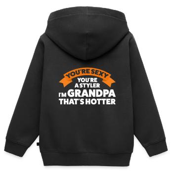 Großvater Großvater Großvater Geschenk - Kinder Premium Organic Zip Hoodie - Schwarz - Hinten - AI Model Kid Male (0cm)