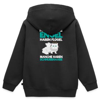 ENGEL KATZE! - Kinder Premium Organic Zip Hoodie - Schwarz - Hinten - AI Model Kid Male (0cm)