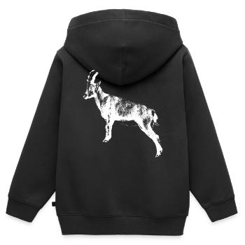 Capricorne - Sweat Premium à capuche zippé enfant bio - noir - Dos - AI Model Kid Male (0cm)