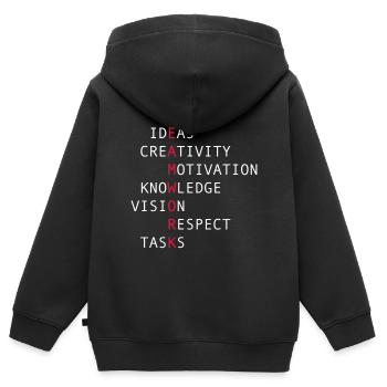 Teamwork - Kinder Premium Organic Zip Hoodie - Schwarz - Hinten - AI Model Kid Male (0cm)