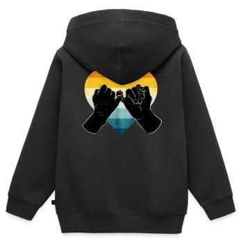 Friendship - Kids Premium Organic Zip-up Hoodie - black - Back - AI Model Kid Male (0cm)