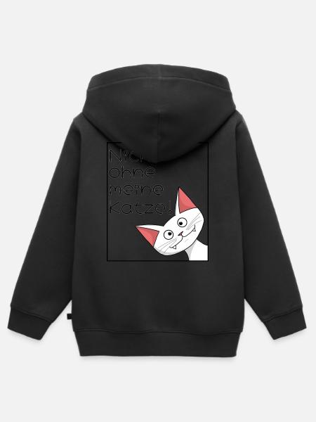 Nicht ohne meine Katze - Kinder Premium Organic Zip Hoodie - Schwarz