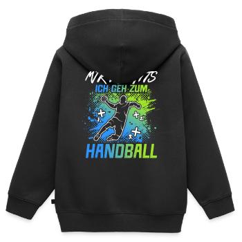 Handballer Handball Spieler Spruch Handballspieler - Kinder Premium Organic Zip Hoodie - Schwarz - Hinten - AI Model Kid Male (0cm)