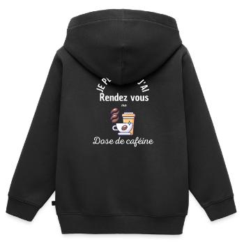 Termin mit meinem Koffein-Fix - Kinder Premium Organic Zip Hoodie - Schwarz - Hinten - AI Model Kid Male (0cm)