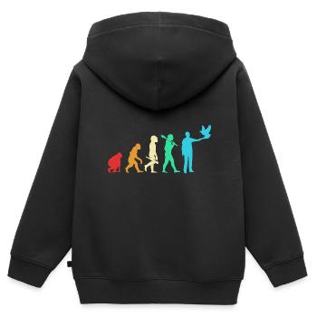 Tauben Taube - Kinder Premium Organic Zip Hoodie - Schwarz - Hinten - AI Model Kid Male (0cm)