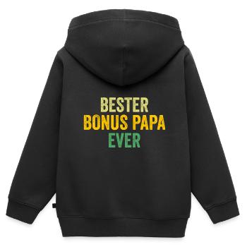 Bonus Papa Familie Bonus-Papa Geschenk - Kinder Premium Organic Zip Hoodie - Schwarz - Hinten - AI Model Kid Male (0cm)
