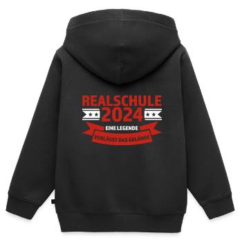 Realschule 2024 Realschule bestanden Realschulabsc - Kinder Premium Organic Zip Hoodie - Schwarz - Hinten - AI Model Kid Male (0cm)