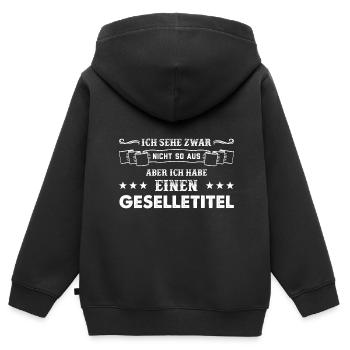 Geselle 2023 Geselle Geselle bestanden Geschenk - Kinder Premium Organic Zip Hoodie - Schwarz - Hinten - AI Model Kid Male (0cm)