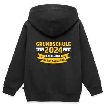 Grundschule 2024 Grundschule bestanden Abschluss 2 - Kinder Premium Organic Zip Hoodie - Schwarz - Hinten - AI Model Kid Male (0cm)