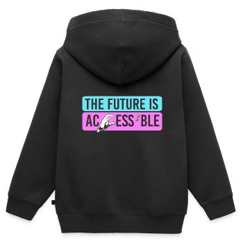 Blindenschrift Braille Blind - Kinder Premium Organic Zip Hoodie - Schwarz - Hinten - AI Model Kid Male (0cm)