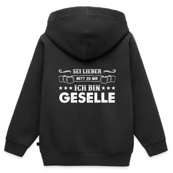 Geselle 2023 Geselle Geselle bestanden Geschenk - Kinder Premium Organic Zip Hoodie - Schwarz - Hinten - AI Model Kid Male (0cm)