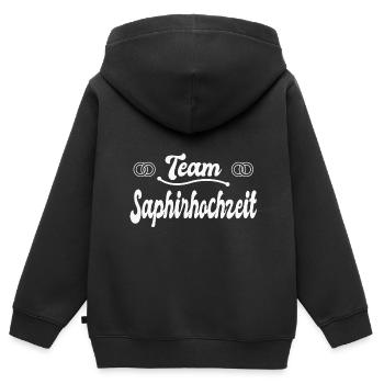 16. Hochzeitstag Ehe 16 Jahre Ehe Geschenk - Kinder Premium Organic Zip Hoodie - Schwarz - Hinten - AI Model Kid Male (0cm)