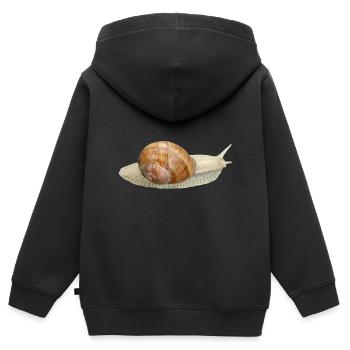 Schnecke, Weinbergschnecke - Kinder Premium Organic Zip Hoodie - Schwarz - Hinten - AI Model Kid Male (0cm)