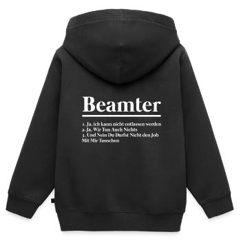Beamter Beruf Amt Geschenk - Kinder Premium Organic Zip Hoodie - Schwarz - Hinten - AI Model Kid Male (0cm)