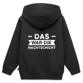 Schicht Arbeit Schichtarbeit Geschenk - Kinder Premium Organic Zip Hoodie - Schwarz - Hinten - AI Model Kid Male (0cm)