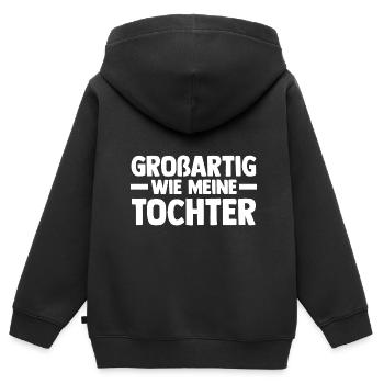 Tochter Familie Töchter Geschenk - Kinder Premium Organic Zip Hoodie - Schwarz - Hinten - AI Model Kid Male (0cm)
