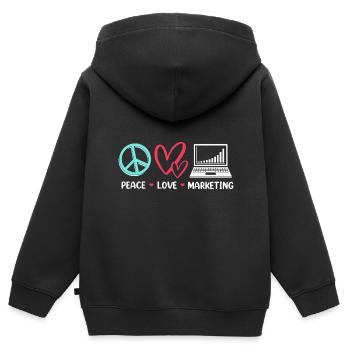 Marketing Manager - Kids Premium Organic Zip-up Hoodie - black - Back - AI Model Kid Male (0cm)
