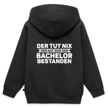 Bachelor Prüfung Studium Geschenk - Kinder Premium Organic Zip Hoodie - Schwarz - Hinten - AI Model Kid Male (0cm)