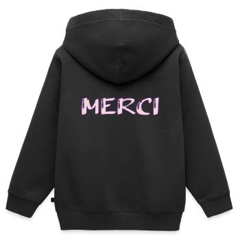 DANKE SCHÖN. DANKE. DANKE SCHÖN. GEBURTSTAG. GEBURT. - Kinder Premium Organic Zip Hoodie - Schwarz - Hinten - AI Model Kid Male (0cm)