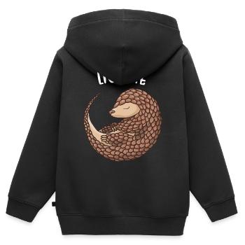 Lick Me Pangolin - Kids Premium Organic Zip-up Hoodie - black - Back - AI Model Kid Male (0cm)