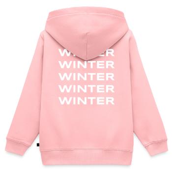 Winter - Kalte Winterzeit - Kinder Premium Organic Zip Hoodie - Rosa - Hinten - AI Model Kid Female (0cm)