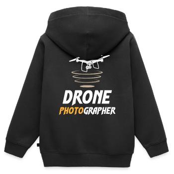 Drone Photographer - Kinder Premium Organic Zip Hoodie - Schwarz - Hinten - AI Model Kid Male (0cm)