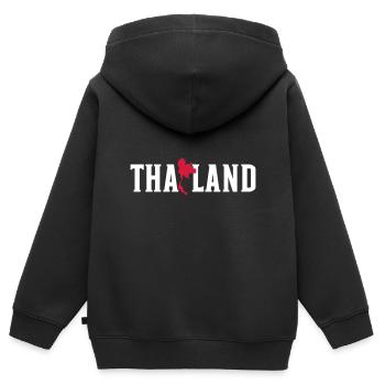 La Thaïlande - Sweat Premium à capuche zippé enfant bio - noir - Dos - AI Model Kid Male (0cm)