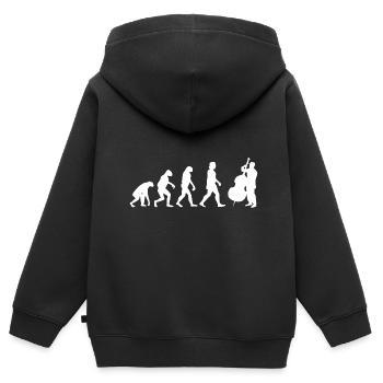 Kontrabass - Kinder Premium Organic Zip Hoodie - Schwarz - Hinten - AI Model Kid Male (0cm)