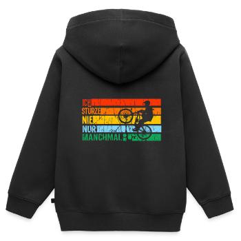 Mountainbike Rennen Rennräder Geschenk - Kinder Premium Organic Zip Hoodie - Schwarz - Hinten - AI Model Kid Male (0cm)