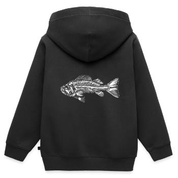 Fischgräte - Kinder Premium Organic Zip Hoodie - Schwarz - Hinten - AI Model Kid Male (0cm)