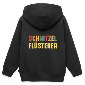 Schnitzel Wiener Wiener Schnitzel Geschenk - Kinder Premium Organic Zip Hoodie - Schwarz - Hinten - AI Model Kid Male (0cm)