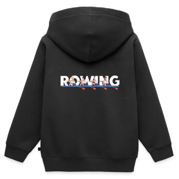 Rudern Frauen Vierer ohne Steuermann - Kinder Premium Organic Zip Hoodie - Schwarz - Hinten - AI Model Kid Male (0cm)