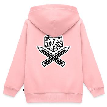 Rollenspiel Jolly Roger - Kinder Premium Organic Zip Hoodie - Rosa - Hinten - AI Model Kid Female (0cm)