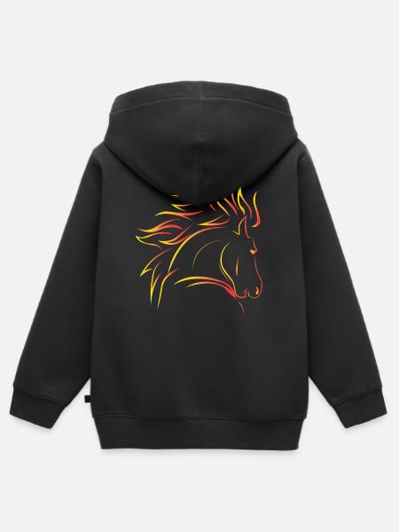 Horse wild horse - Kids Premium Organic Zip-up Hoodie - black