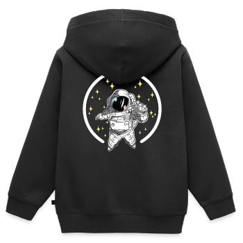 Astronaut Raumfahrt - Kinder Premium Organic Zip Hoodie - Schwarz - Hinten - AI Model Kid Male (0cm)