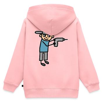 Handwerker Handwerk Heimwerker Bastler Bohren - Kinder Premium Organic Zip Hoodie - Rosa - Hinten - AI Model Kid Female (0cm)