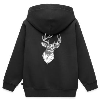 Homme d'affaires de bureau de Noël Rudolf Rudolf - Sweat Premium à capuche zippé enfant bio - noir - Dos - AI Model Kid Male (0cm)