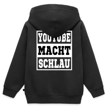 Youtube vous rend intelligent - Sweat Premium à capuche zippé enfant bio - noir - Dos - AI Model Kid Male (0cm)