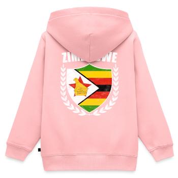 Drapeau du Zimbabwe Zimbabwe Harare Chewa cadeau - Sweat Premium à capuche zippé enfant bio - rose - Dos - AI Model Kid Female (0cm)